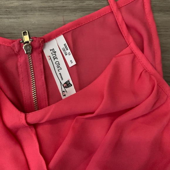 Deep Coral Elegant Summer Dress - Picture 3 of 4